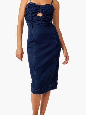 lauriell black wrap front crepe midi dress Carmela Streamline Dress